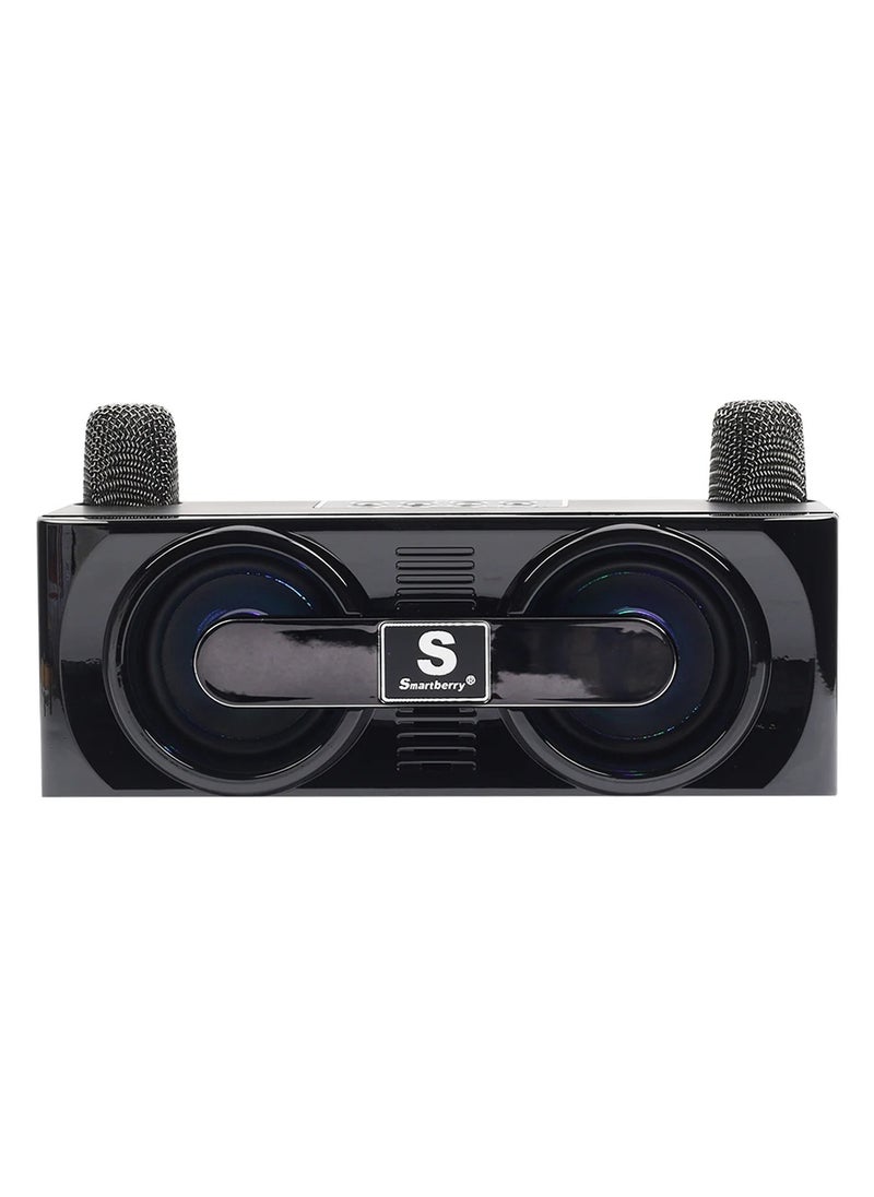 سمارت باري Smart Berry Portable Wireless Karaoke Speaker M24 | Dual Microphone Bluetooth Karaoke System with LED Lights | Rechargeable 20W Stereo Soundbar | TF Card, USB, AUX, and Bluetooth Connectivity | Perfect for Home, Parties, and Outdoor Events - Image 1