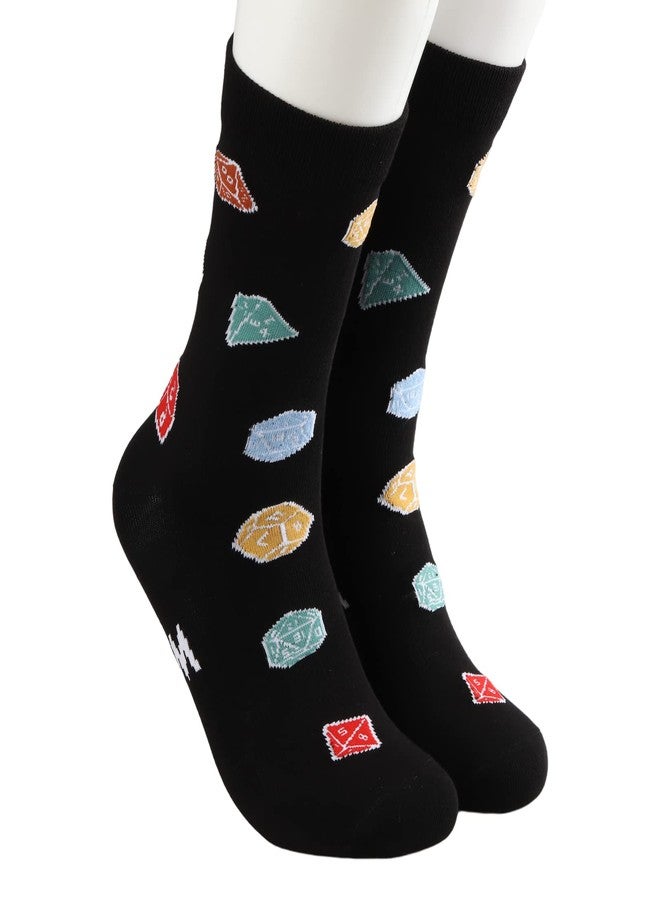 MBMSO 2 Pairs Dice Whisperer Socks Funny Gambler Gifts Lucky Dice Socks Casino Lover Gifts Gambling Socks DM Game Player Gift (Dice Whisperer Socks) - Image 3