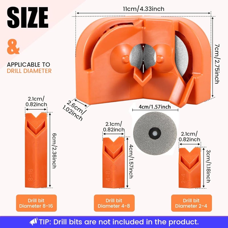 KEWAYO KEWAYO Drill Bit Sharpener  Professional Drill Bit Grinding System with Diamond Wheels Fast  Easy Sharpening for Drill Bits Knives  Scissors  Portable  Durable  - Image 4