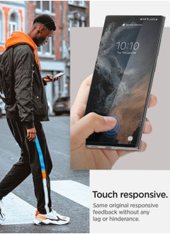 سبايجن Neo Flex Solid Screen Protector for Samsung Galaxy S22 ULTRA (2022) 2 Pack - Case Friendly Flexible Film  - Image 5
