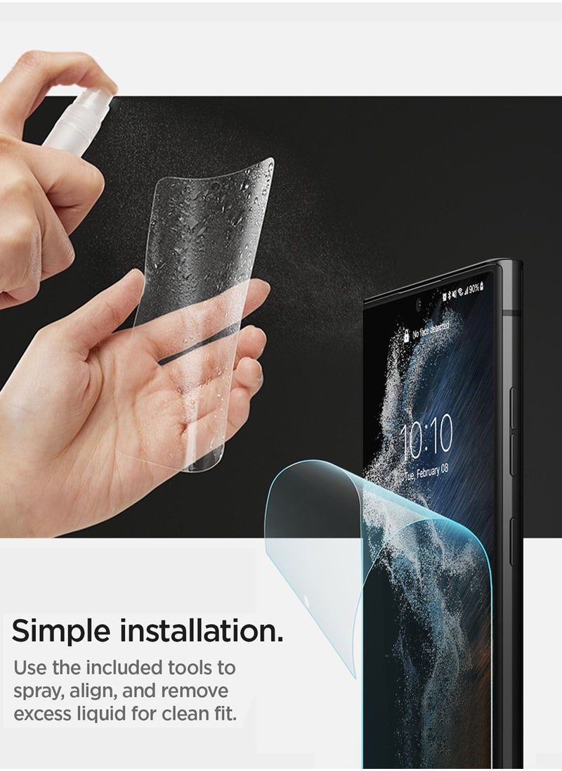 سبايجن - Neo Flex Solid Screen Protector for Samsung Galaxy S22 ULTRA (2022) 2 Pack - Case Friendly Flexible Film - Image 1