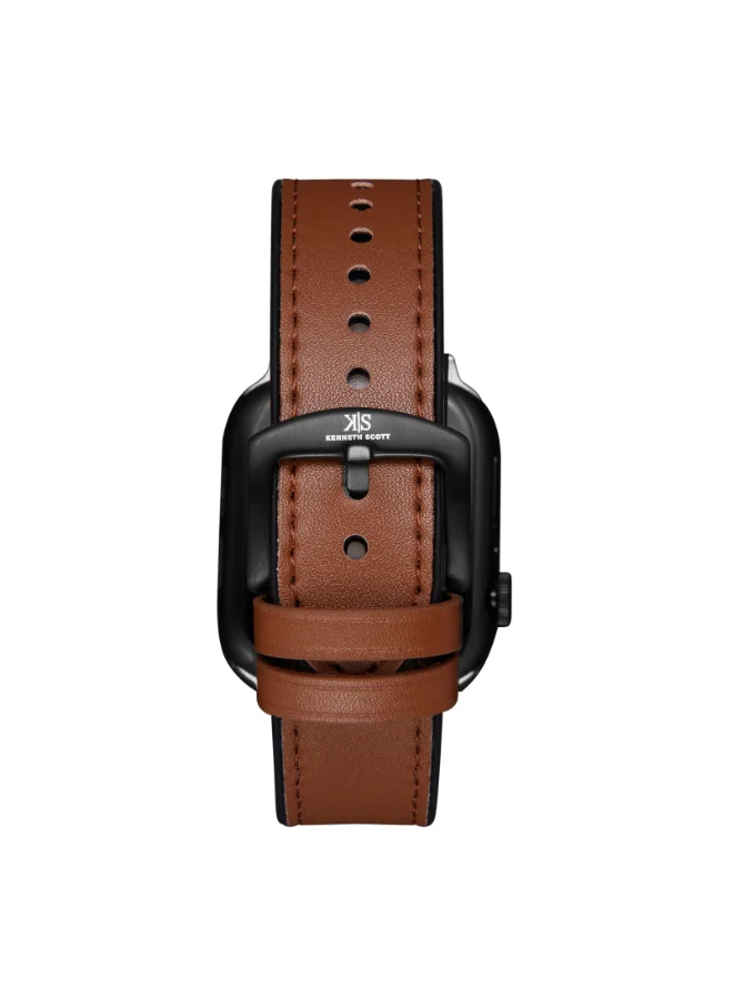 KENNETH SCOTT Unisex Leather & Silicone Smart Watch KA10PROMX-BSBBD - 39.5 mm
