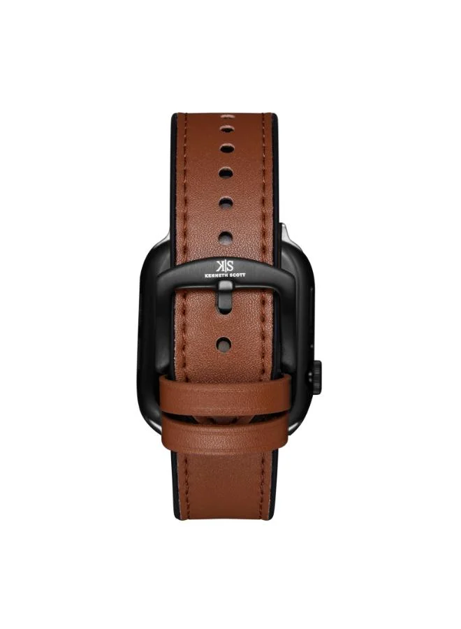 KENNETH SCOTT Unisex Leather & Silicone Smart Watch KA10PROMX-BSBBD - 39.5 mm