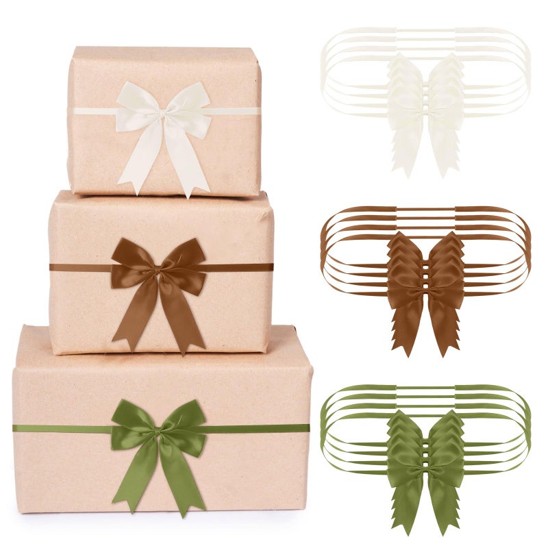 Jetec 24 Pieces Christmas Elastic Bows for Gift Boxes Stretch Loops with Bows Christmas Elastic Ribbon Crafts for Boxes Gift Wrapping1620 InchMulticolor - Image 2