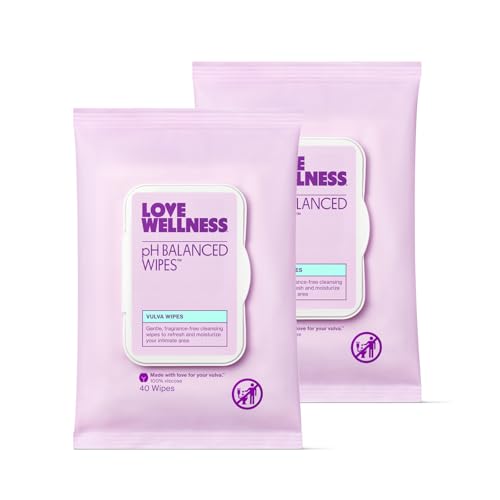 Love Wellness مناديل توازن الرقم الهيدروجيني من Love Wellness للنساء | نظافة أنثوية للتنظيف مع الألوة فيرا | صحة حميمة خالية من العطور | مرطبة ومهدئة ومريحة للبشرة الحساسة | حجم السفر | عبوتان - Image 1