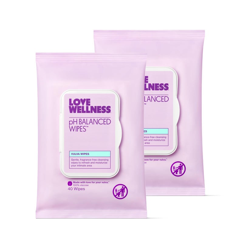 Love Wellness مناديل توازن الرقم الهيدروجيني من Love Wellness للنساء | نظافة أنثوية للتنظيف مع الألوة فيرا | صحة حميمة خالية من العطور | مرطبة ومهدئة ومريحة للبشرة الحساسة | حجم السفر | عبوتان - Image 5