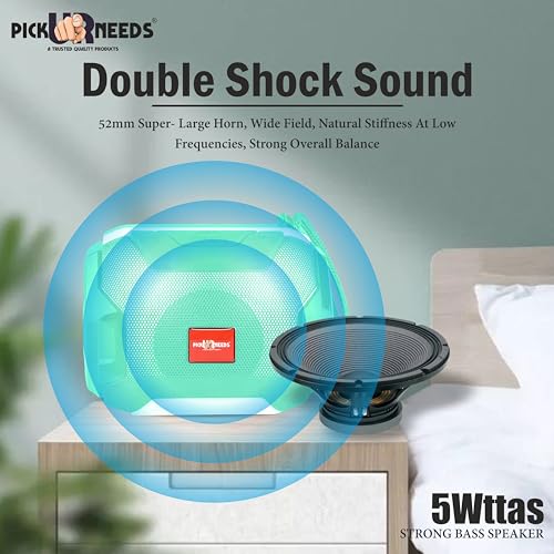 Pick Ur Needs Wireless Mega Bass Portable Bluetooth Speaker | Water Proof | Splash Proof | Premium Speaker Compatible with All Mobile Phone (Green) - Image 4