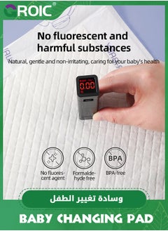 GROIC 50 قطعة من بطانات تغيير الحفاضات التي تستخدم لمرة واحدة، وسادات تغيير الحفاضات المقاومة للماء، وسادات سفلية قابلة للتنفس، ووسادة تغيير حفاضات الأطفال  - Image 4