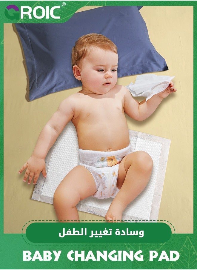 GROIC - 50 قطعة من بطانات تغيير الحفاضات التي تستخدم لمرة واحدة، وسادات تغيير الحفاضات المقاومة للماء، وسادات سفلية قابلة للتنفس، ووسادة تغيير حفاضات الأطفال - Image 1