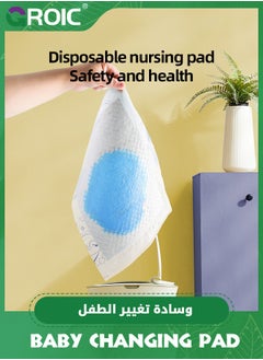 GROIC 50 قطعة من بطانات تغيير الحفاضات التي تستخدم لمرة واحدة، وسادات تغيير الحفاضات المقاومة للماء، وسادات سفلية قابلة للتنفس، ووسادة تغيير حفاضات الأطفال  - Image 5