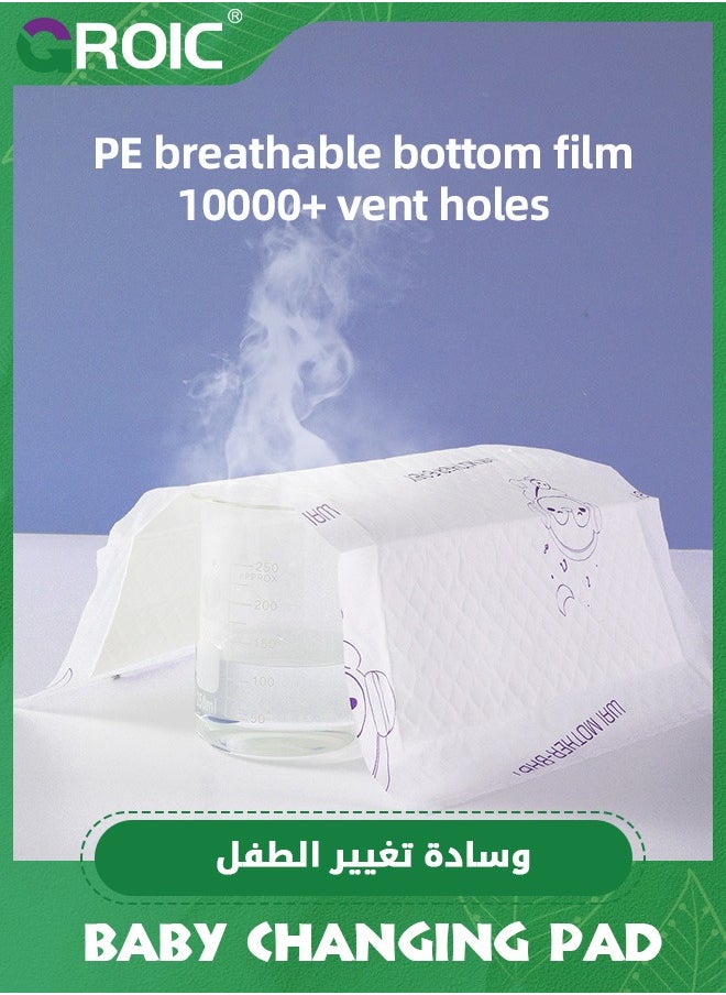 GROIC - 50 قطعة من بطانات تغيير الحفاضات التي تستخدم لمرة واحدة، وسادات تغيير الحفاضات المقاومة للماء، وسادات سفلية قابلة للتنفس، ووسادة تغيير حفاضات الأطفال - Image 1