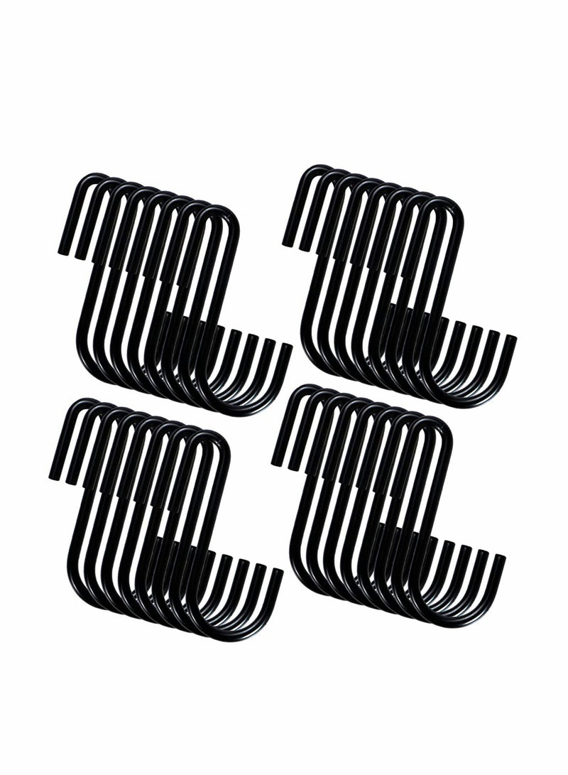 28 حزمة من خطافات S سوداء، خطافات ثقيلة من الفولاذ، أدوات الطهاة المعدنية، أدوات الحمام، أدوات الحدائق، خطافات للدواليب، خطافات للنباتات، خطافات لحامل الأواني في المطبخ، أدوات متعددة الاستخدامات (متوسطة) - Image 1