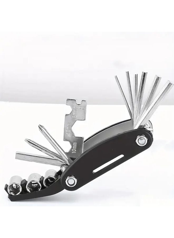 Black Portable Folding Multi Functional Tool Kit Hex Keys Screwdriver Set - Image 3