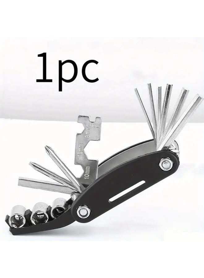Black Portable Folding Multi Functional Tool Kit Hex Keys Screwdriver Set - Image 1