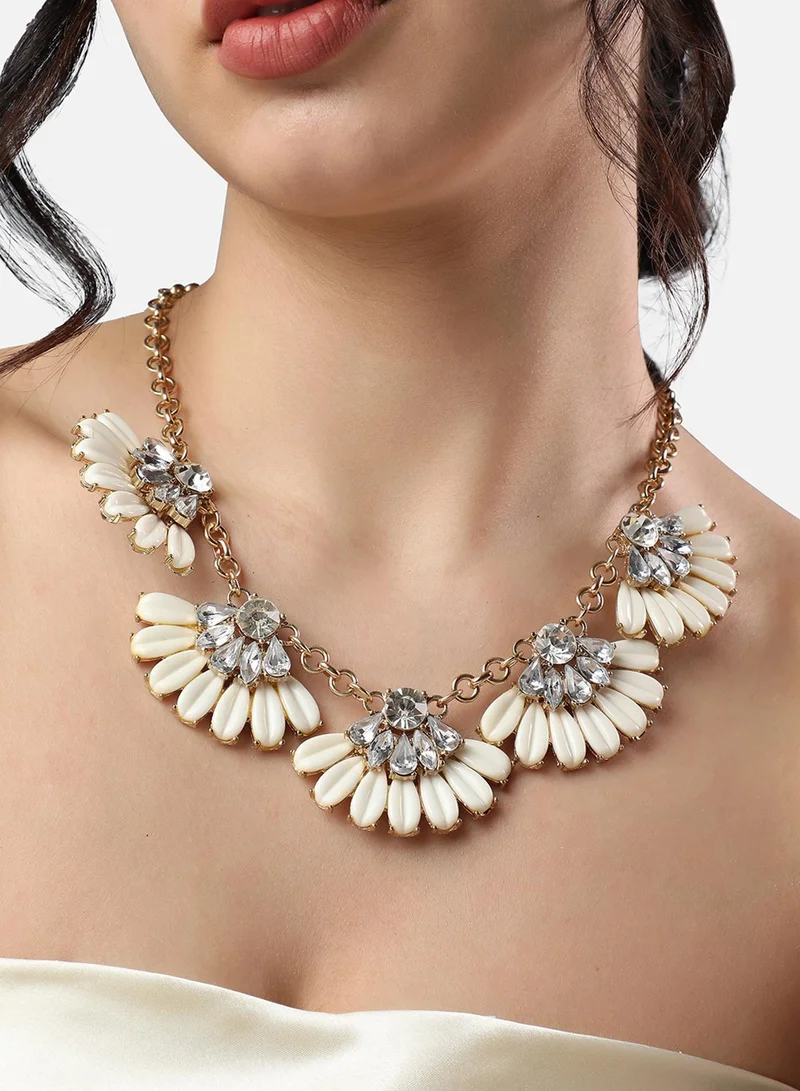 SOHI Multicolour designer statement stones Artificial necklace Jewellery