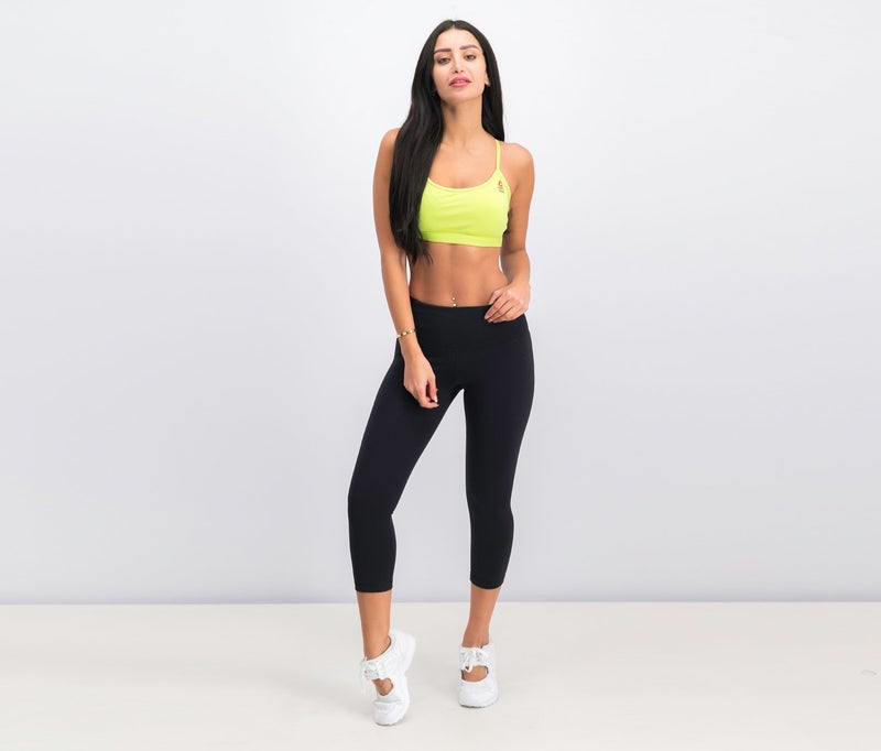 Reebok Women CrossFit Front Rack Bra, Lime Green Combo  - Image 3