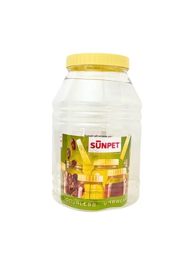 Sunpet Sunpet Multi-Purpose Large Size Top Yellow Plastic Large Food Storage Container- 6000ml - Image 1