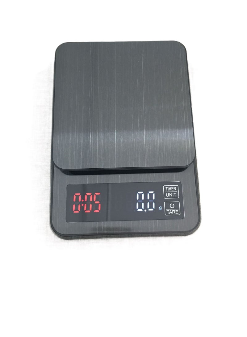 general Electronic Scale Kitchen Scale Hand Flushing Stainless Steel Timing Coffee Scale - Image 1