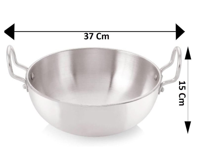 VIPREKHO Aluminium Kadai with Handle for Kitchen | Aluminium Vessels for Cooking Deep Frying Kadai/Pan for Kitchen | Pack of 1, 2500 ml - Image 2