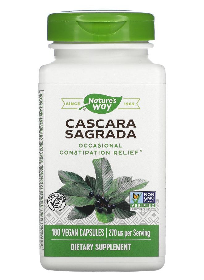Nature's Cascara Sagrada 270 mg 180 Vegan Capsules 