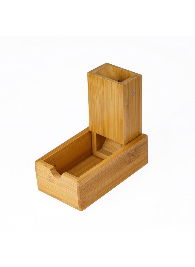 cusdie Cusdie Bamboo Dice Tower Foldable Wooden Die Roller Castle Rolling Case for Dungeons and Dragons, Board Game, D&D, RPG(No Logo)  - Image 1