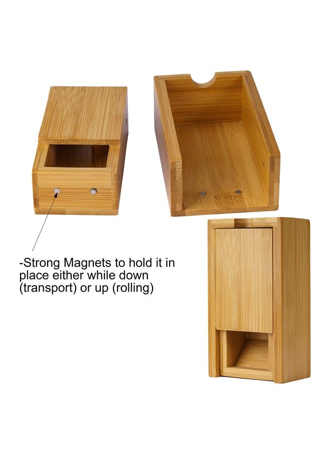 cusdie Cusdie Bamboo Dice Tower Foldable Wooden Die Roller Castle Rolling Case for Dungeons and Dragons, Board Game, D&D, RPG(No Logo)  - Image 4