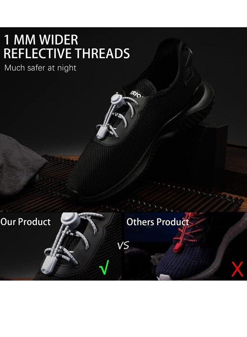 Y&D No Tie Silicone Shoelaces 4 Pair Portable Shoe Laces with Lock Catch Stretch Colorful One Size Fits All for Adults Kids Unisex Lazy Shoelace Travel Camping Party - Image 4