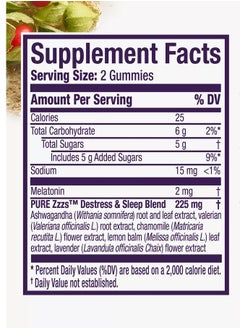 Vicks ZzzQuil PURE Zzzs Sleep+De-Stress Melatonin+Ashwagandha, 60 Gummies  - Image 2