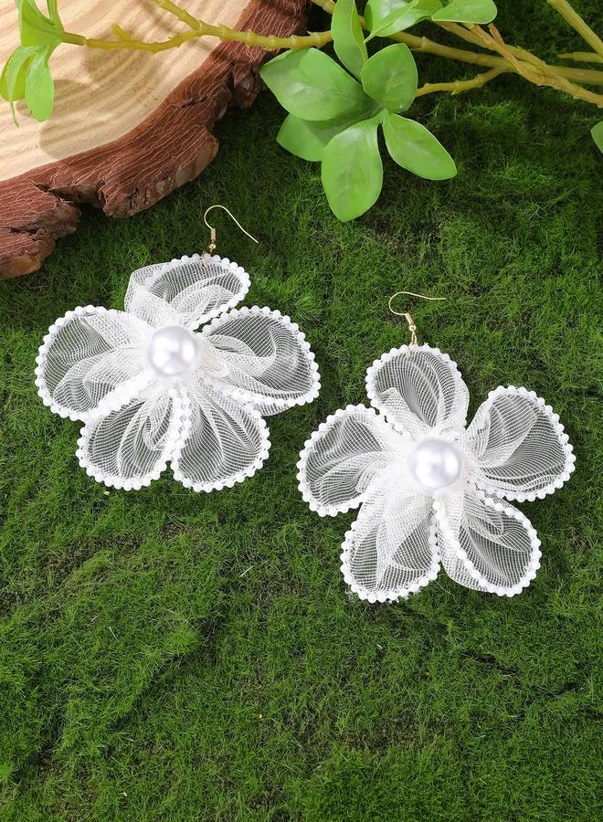 Take Two Pack of 3 - Pearl with Lace Details Chocker Necklace and Earrings