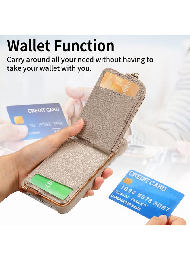 S-TOP Case For iPhone XR Litchi Leather Oil Edge Ring Zipper Wallet Back Phone Case - Image 4