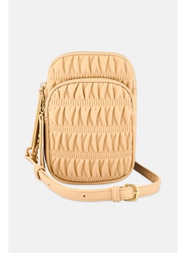 Moda Luxe Women Solid Cross Body Bag 20 L x 14 H x 4 W cm, Beige  - Image 1