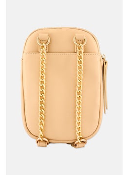 Moda Luxe Women Solid Cross Body Bag 20 L x 14 H x 4 W cm, Beige  - Image 3