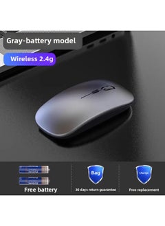 Wireless Mouse Charging Silent Bluetooth Dual-mode Home Office Laptop Desktop External Unlimited Mouse-Specifications:Gray Wireless Version [battery Version + Powerful Battery Life]