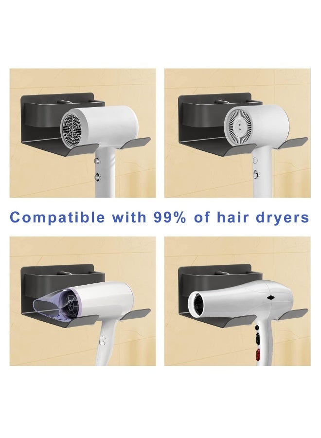 عام Hair Dryer Holder Wall Mounted, Self Adhesive Hair Tool Organizer Storage Blow Dryer Holder Rack for Hair Dryer Stand with Plug Hook, Hair Styling Care Tool Organizer for Bathroom - Image 4
