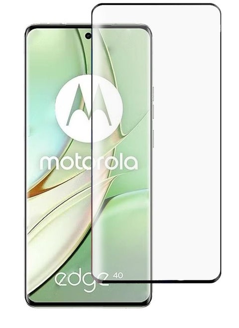 Motorola Edge 40 Screen Protector, Glass Tempered Bubble Free, Anti-Scratch, Anti-Fingerprint, 9H Hardness 3D Curved Edge Screen Protection  for Moto Edge 40 Accessories