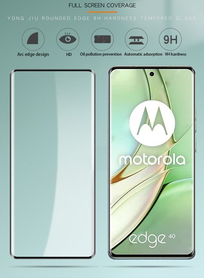 Motorola Edge 40 Screen Protector, Glass Tempered Bubble Free, Anti-Scratch, Anti-Fingerprint, 9H Hardness 3D Curved Edge Screen Protection  for Moto Edge 40 Accessories  - Image 5