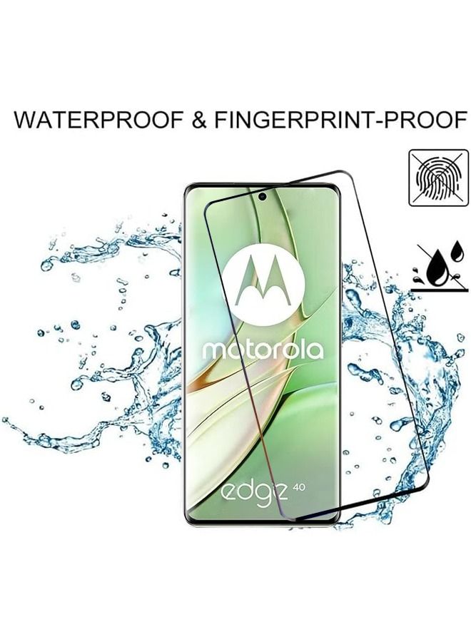 Motorola Edge 40 Screen Protector, Glass Tempered Bubble Free, Anti-Scratch, Anti-Fingerprint, 9H Hardness 3D Curved Edge Screen Protection  for Moto Edge 40 Accessories  - Image 2
