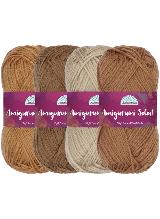 BambooMN - JubileeYarn Amigurumi Select Yarn - Baby Acrylic - Shades of Brown - 4 Skeins - Image 1