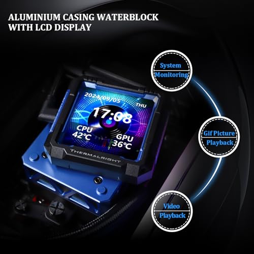 Thermalright FW PRO 360 Black CPU AIO Cooler,IPS LCD Screen with 320 * 320 Resolution,for AM5&Intel 1700/1851,High-Performance 360 Specs Water-Cooled Radiator with 2.73in Removable Display - Image 4