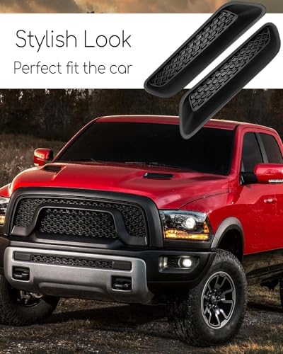 PNYZIK Upgraded Left and Right Hood Vent Covers Fit for Dodge Ram 1500 2500 3500 2010-2019 Replace 68324991AA 68324990AA, Engine Sides Hood Air Vent Outlet Cover, Black Rust Proof Colorfast Hood Bezels - Image 4