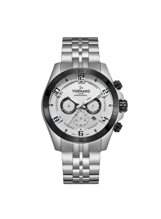 تورنيدو ساعة تورنادو سيليستيا كرونو للرجال بحزام ستانلس ستيل فضي - Image 1
