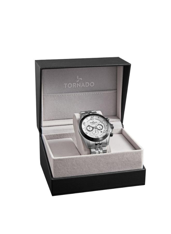 تورنيدو ساعة تورنادو سيليستيا كرونو للرجال بحزام ستانلس ستيل فضي - Image 4