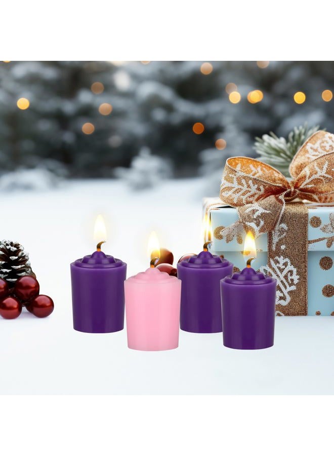 Mega Candles 4 pcs Unscented Hand Poured Advent Votive Candle, 15 Hours 1.5 Inch x 2.25 Inch, Holidays, Church, Devotional, Celebration, Party & More - Image 5