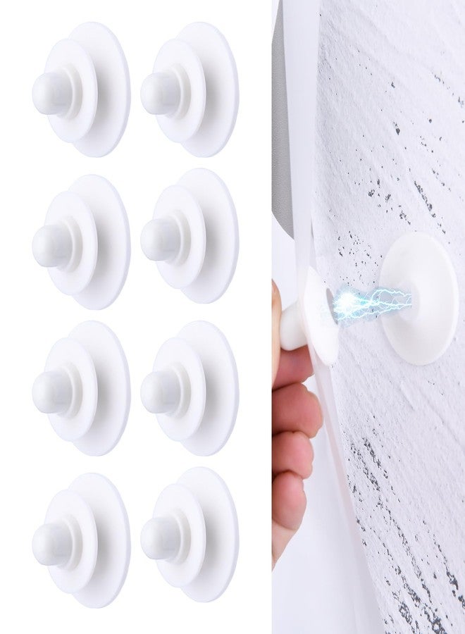 LEKUSHA Magnetic Shower Curtain Clips, Self Adhesive Splash Guard Clips, Keep Curtain Liner Closed to Wall, Stop Liner from Billowing, Prevent Water Off Floor, White, Pack of 8 - Image 1