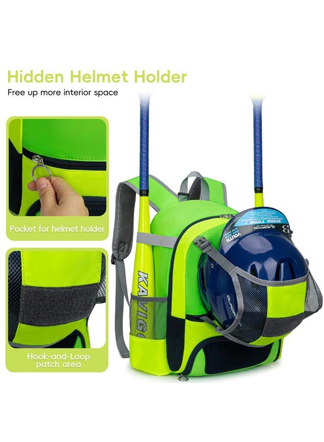 KAVIGOR 2025 Youth Baseball & Softball Bag | Ultra-Light Tball Backpack with Shoe Compartment & Helmet Holder | Skin-Soft Fabric - Image 2
