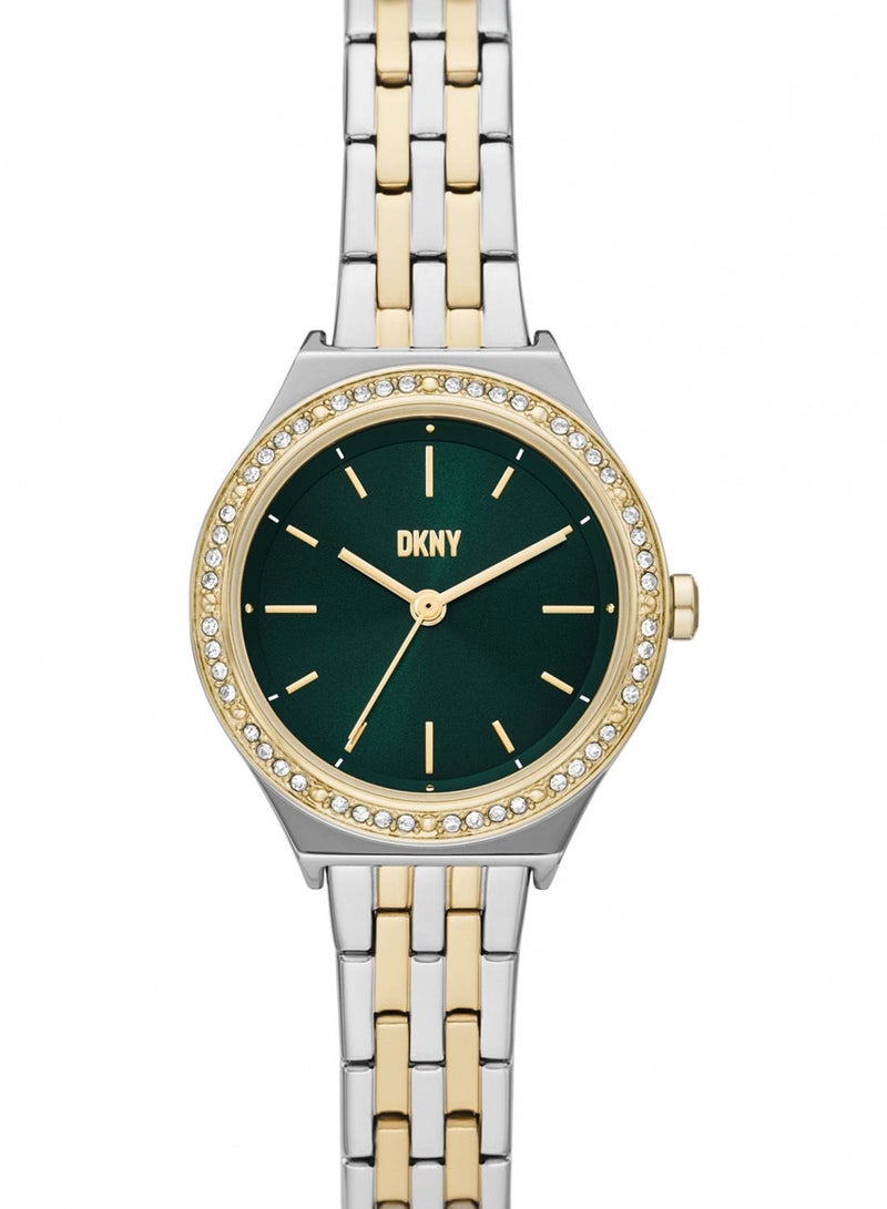 Women's Analog Round Shape Stainless Steel Wrist Watch NY6632 - 28 Mm