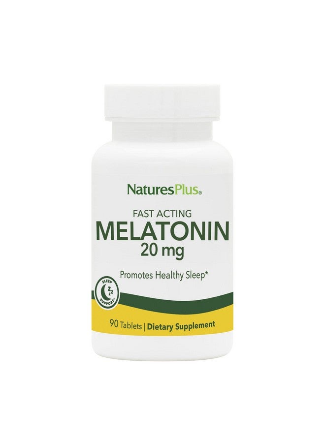 Natures Plus Melatonin 20 mg - 90 Fast-Acting Tablets - Vegan, Gluten Free - 90 Servings