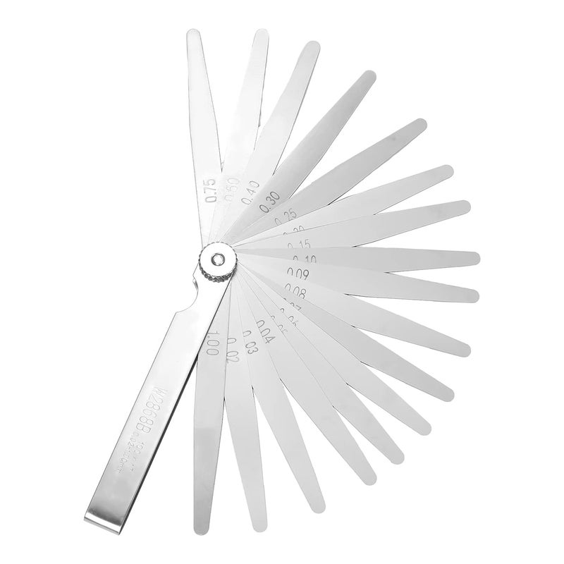 Utoolmart Metric Feeler Gauge,Manganese Steel Gap Measure Tool 100mm/3.9-inch Length with 17 Blades 1pcs - Image 1