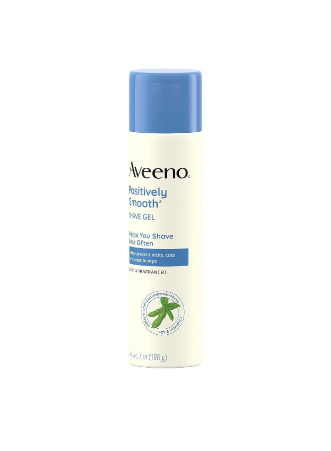 Aveeno Positively Smooth Moisturizing Shave Gel with Soy, Aloe, and Vitamin E to help Prevent Nicks, Cuts and Razor Bumps, Lightly Fragranced, 7 oz - Image 2
