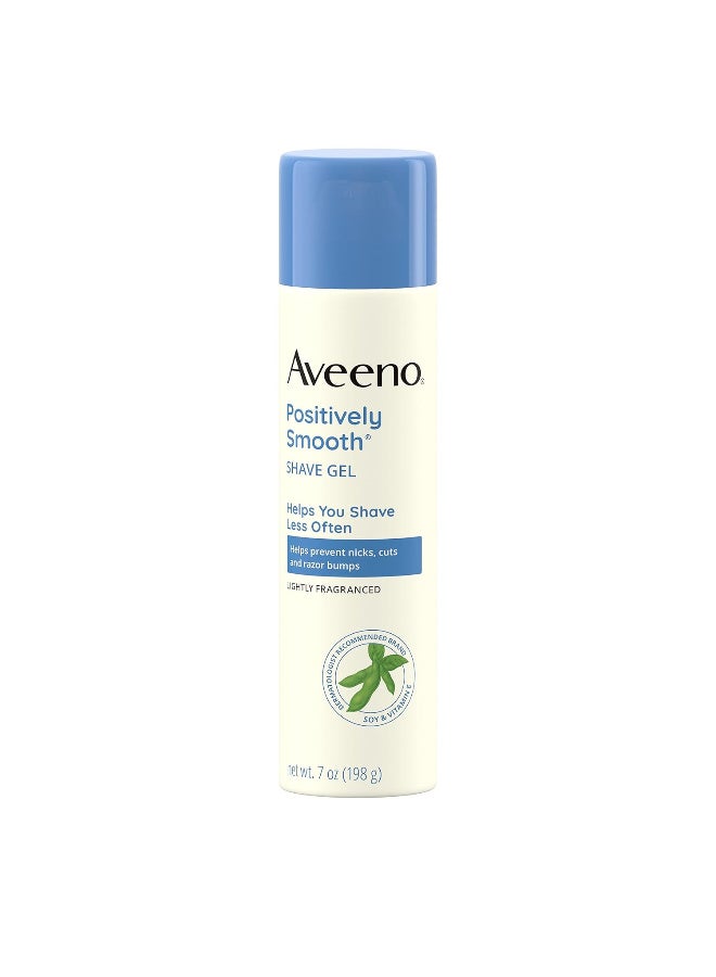 Aveeno Positively Smooth Moisturizing Shave Gel with Soy, Aloe, and Vitamin E to help Prevent Nicks, Cuts and Razor Bumps, Lightly Fragranced, 7 oz - Image 1